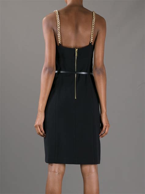 michael michael kors black dress with gold chain|michael kors long black dresses.